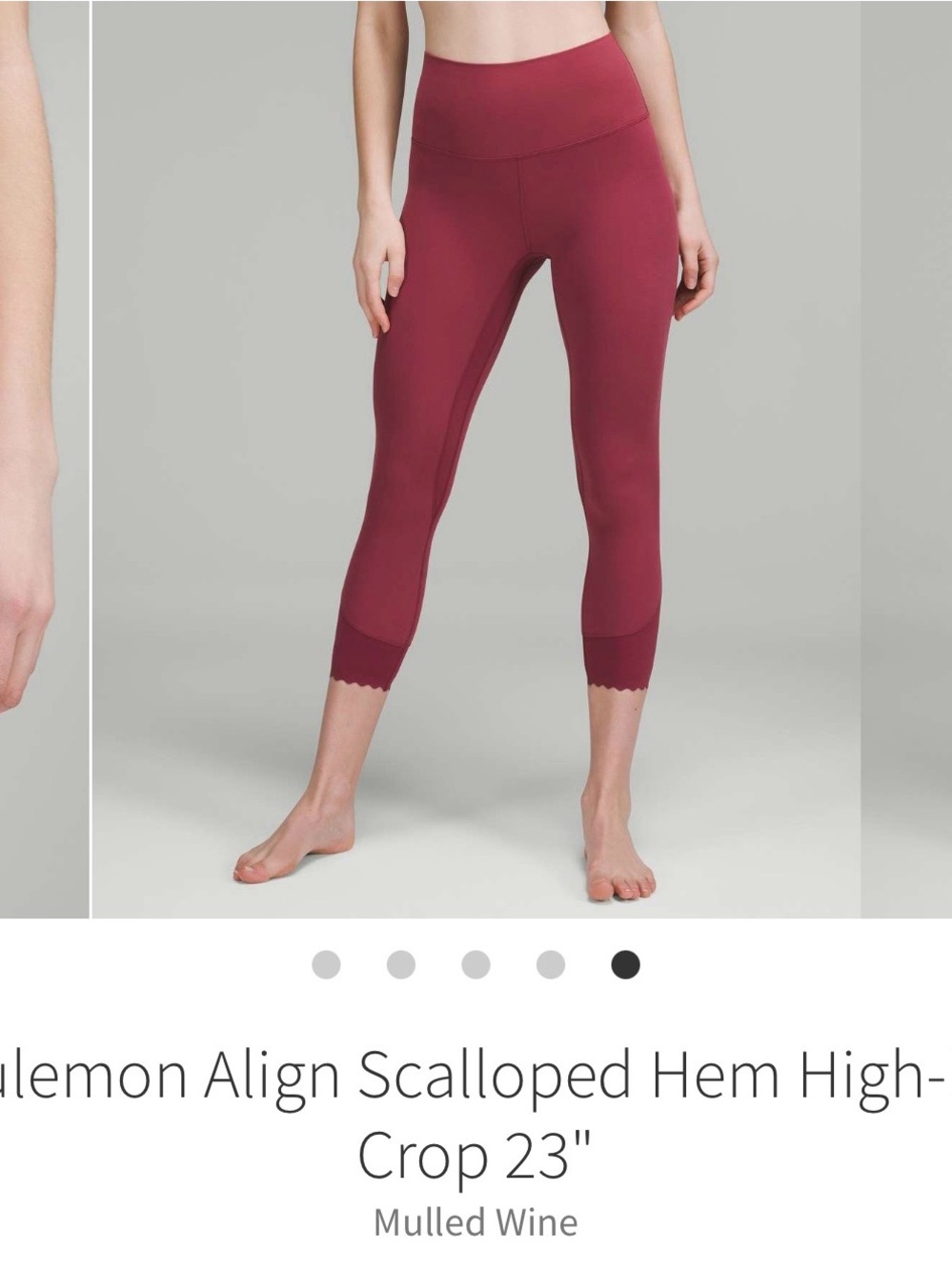 lululemon Align Scalloped Hem High-Rise Crop Leggings — Mulled Wine